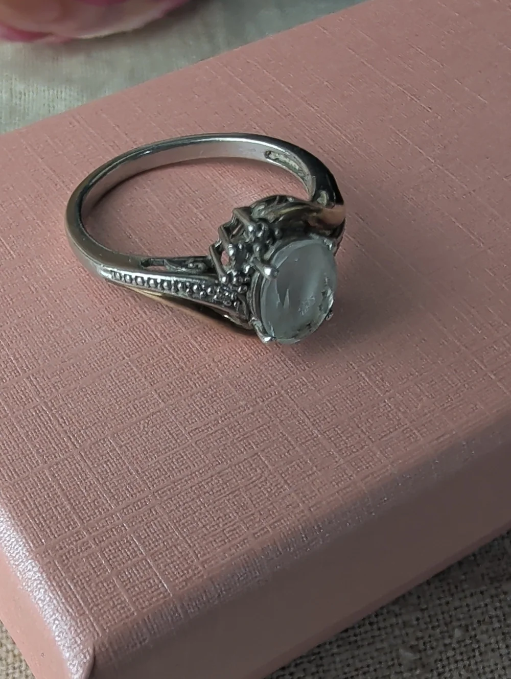 925 Sterling Silver 10K Gold Accent  Smokey Quartz Diamond Accents Ring